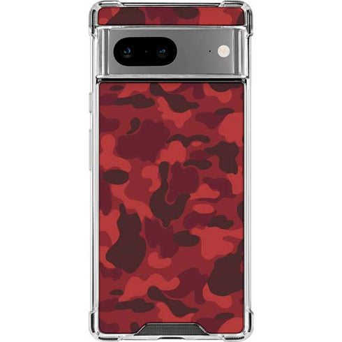 Red Street Camo Google Pixel 7a Clear Case